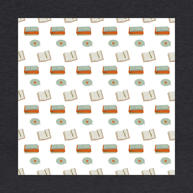 Pattern with books and speech bubble by DanielK